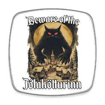 Isländische Legenden Jólakötturinn Katzen  - Viereckiger Kühlschrankmagnet - Weiß - Vorne