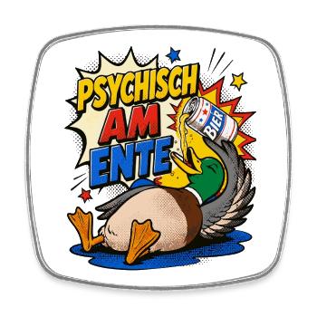  Enten, Bier saufen, Bierliebhaber, Pro-duck-tive - Viereckiger Kühlschrankmagnet - Weiß - Vorne