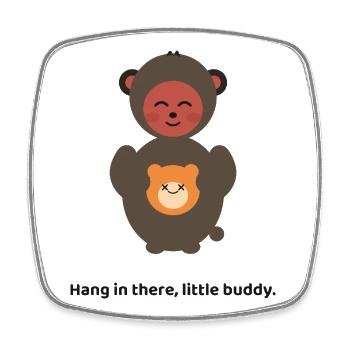 Süßes Punch the Monkey virales Meme-T-Shirt - Viereckiger Kühlschrankmagnet - Weiß - Vorne