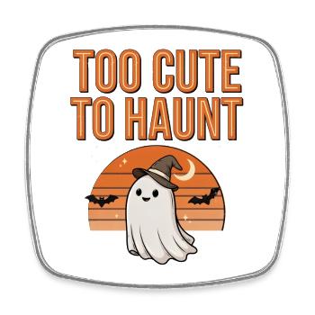 Halloween fantôme mignon – Trop mignon pour être hanté - Magnet carré - blanc - Devant