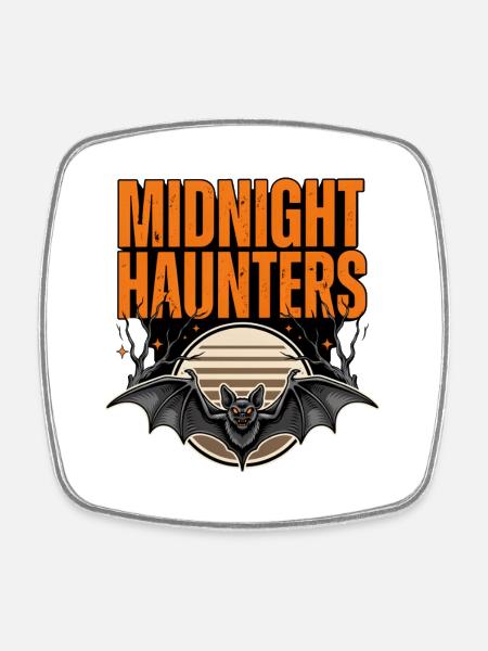 Halloween Bat – Midnight Haunters - Square fridge magnet - white