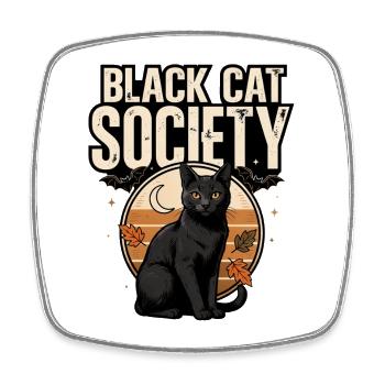 Black Cat Halloween – Black Cat Society - Square fridge magnet - white - Front