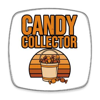 Bonbons d’Halloween – Collectionneur de bonbons - Magnet carré - blanc - Devant