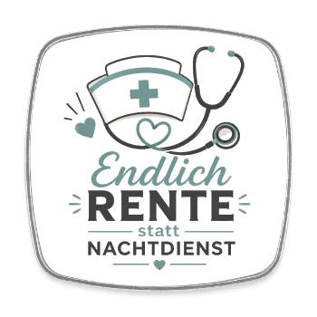 Endlich in Rente – Krankenschwester & Stethoskop - Viereckiger Kühlschrankmagnet - Weiß - Vorne