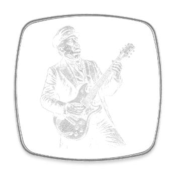 Millard Fillmore Guitar - Square fridge magnet - white - Front