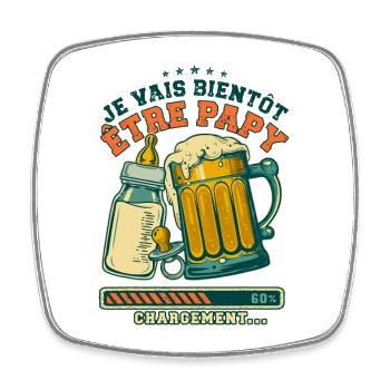 Futur Papy Humour Annonce Grossesse - Magnet carré - blanc - Devant