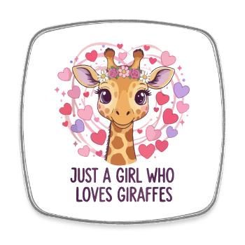 Giraffe Love Girl GIRAFFE - Square fridge magnet - white - Front