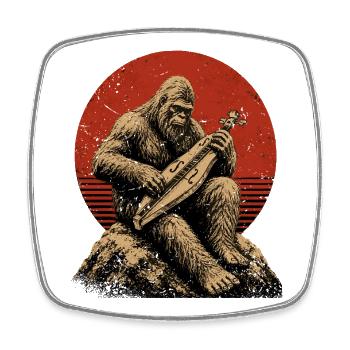  Hackbrett Dulcimer-Musiker Zupfinstrument - Viereckiger Kühlschrankmagnet - Weiß - Vorne