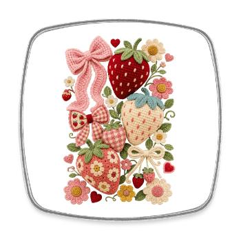 Fraises fraises - Magnet carré - blanc - Devant