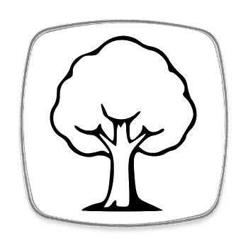 Baums schwarz Geschenk Naturliebhaber - Viereckiger Kühlschrankmagnet - Weiß - Vorne