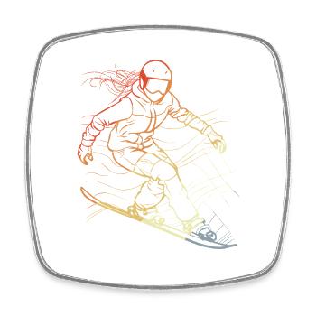Fille du snowboard vintage - Magnet carré - blanc - Devant