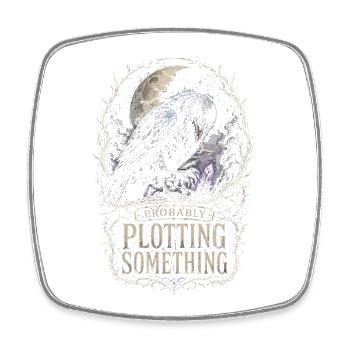 Raven Raven Probably Plotting Something - Square fridge magnet - white - Front