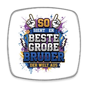 So sieht der beste große Bruder der welt aus - Viereckiger Kühlschrankmagnet - Weiß - Vorne