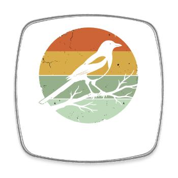 Magpie bird animal - Square fridge magnet - white - Front
