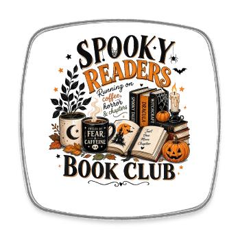 Ghost Readers Book Club - Square fridge magnet - white - Front