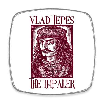 Portrait du Empaleur de Vlad Tepes - Magnet carré - blanc - Devant