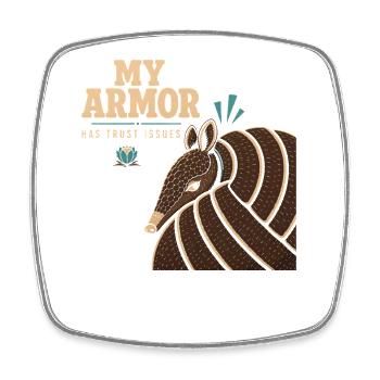 Armadillo Drôle Armadillo Texas - Magnet carré - blanc - Devant