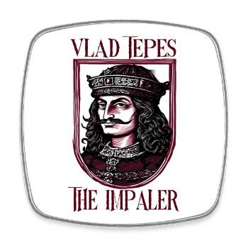 Vlad Tepes Der Impaler Schild - Viereckiger Kühlschrankmagnet - Weiß - Vorne