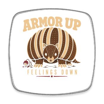 Armadillo Drôle Armadillo Texas - Magnet carré - blanc - Devant