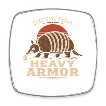 Armadillo Funny Armadillo Texas - Square fridge magnet - white - Front