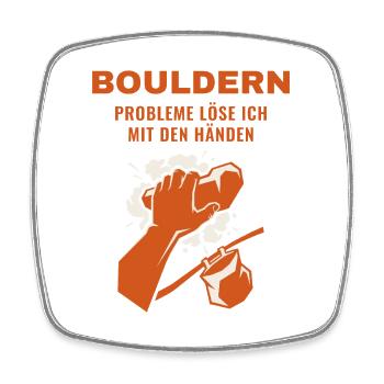 Bouldern Probleme Löse Ich Mit Den Händen - Viereckiger Kühlschrankmagnet - Weiß - Vorne