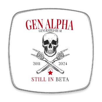 Gen Alpha – Generated by AI - Square fridge magnet - white - Front