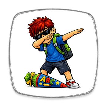 Dabbing ABC-Schütze rote Haare (Ginger) - Viereckiger Kühlschrankmagnet - Weiß - Vorne
