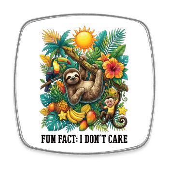 Lustiger Sarkastischer Fun Fact Ist Mir Egal - Viereckiger Kühlschrankmagnet - Weiß - Vorne