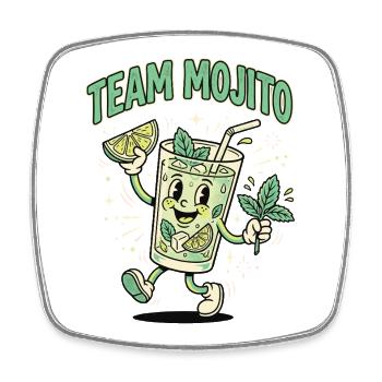 Barman de cocktails Mojito pour enterrement de vie de garçon - Magnet carré - blanc - Devant