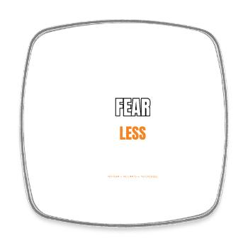 Fear Less Motivational Geometric Typography Design - Square fridge magnet - white - Front