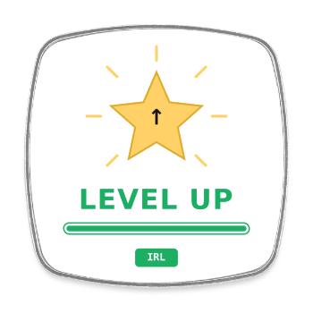 Level Up IRL – Gamer Motivation - Magnet carré - blanc - Devant