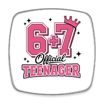 13. Geburtstags-Shirt Lustiges Meme 67. Geburtstag 13 - Viereckiger Kühlschrankmagnet - Weiß - Vorne