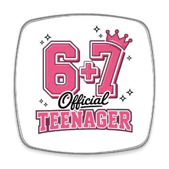 13. Geburtstags-Shirt Lustiges Meme 67. Geburtstag 13 - Viereckiger Kühlschrankmagnet - Weiß - Vorne