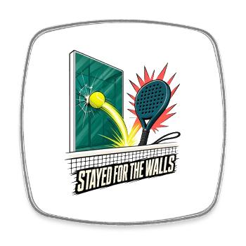 Le padel tennis restait pour les murs, blague sur le mur de verre - Magnet carré - blanc - Devant