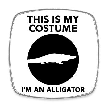 Alligator Silhouette Reptil - Viereckiger Kühlschrankmagnet - Weiß - Vorne