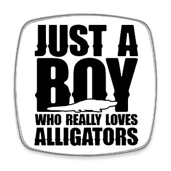 Juste un garçon qui aime vraiment les alligators - Magnet carré - blanc - Devant