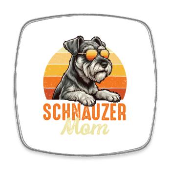 Schnauzer-Mama Miniatur-Standard-Riesenstolz - Viereckiger Kühlschrankmagnet - Weiß - Vorne