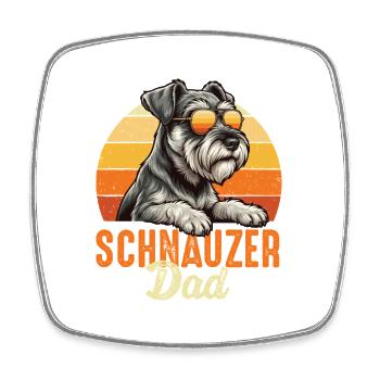 Schnauzer Dad Miniature Standard Giant Pride - Square fridge magnet - white - Front