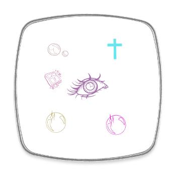 Croix de la Bible Eye - Magnet carré - blanc - Devant