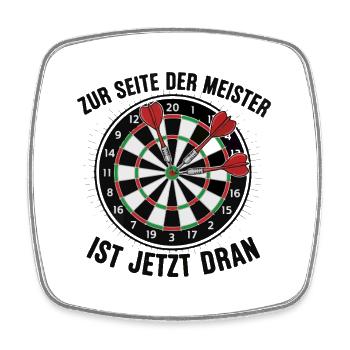 Darts Meisterschaft Jetzt Dran - Viereckiger Kühlschrankmagnet - Weiß - Vorne
