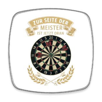 Dartsmeisterschaft Jetzt Ist Dran - Viereckiger Kühlschrankmagnet - Weiß - Vorne