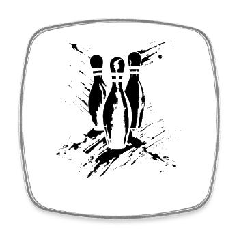 Croquis de bowling - Magnet carré - blanc - Devant