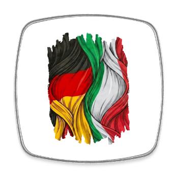 Stolz auf die Deutschland und Italien Flagge - Viereckiger Kühlschrankmagnet - Weiß - Vorne