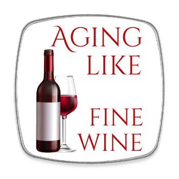 Altern wie ein guter Wein - Viereckiger Kühlschrankmagnet - Weiß - Vorne