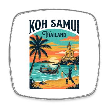 Koh Samui Thailand - Viereckiger Kühlschrankmagnet - Weiß - Vorne