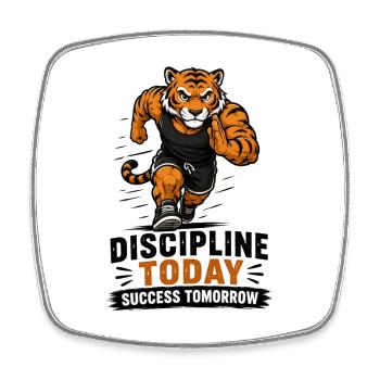 Discipline aujourd’hui, succès demain - Magnet carré - blanc - Devant
