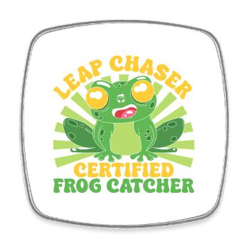 Frog Catcher Leap Chaser Certified Frog - Viereckiger Kühlschrankmagnet - Weiß - Vorne