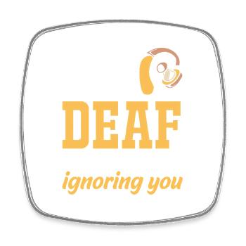 Deaf Deaf Deaf Sign Language - Square fridge magnet - white - Front