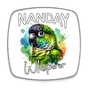 Nandays Parakeet Whisperer - Square fridge magnet - white - Front