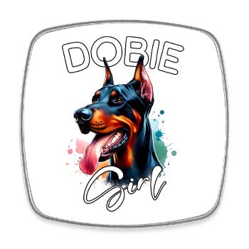 Doberman Girl Doberman - Square fridge magnet - white - Front